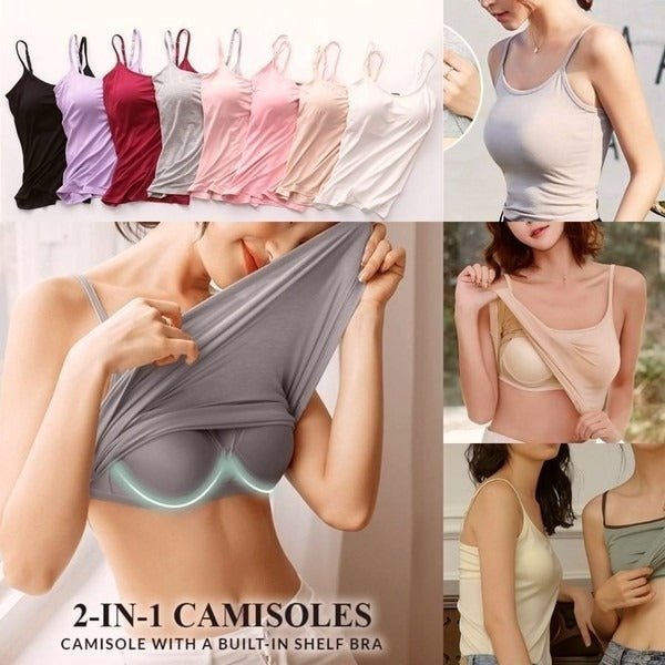 🔥Last days sale 🔥- Buy 1 get 1 free🔥Loose-fitting tank top with built-in bra