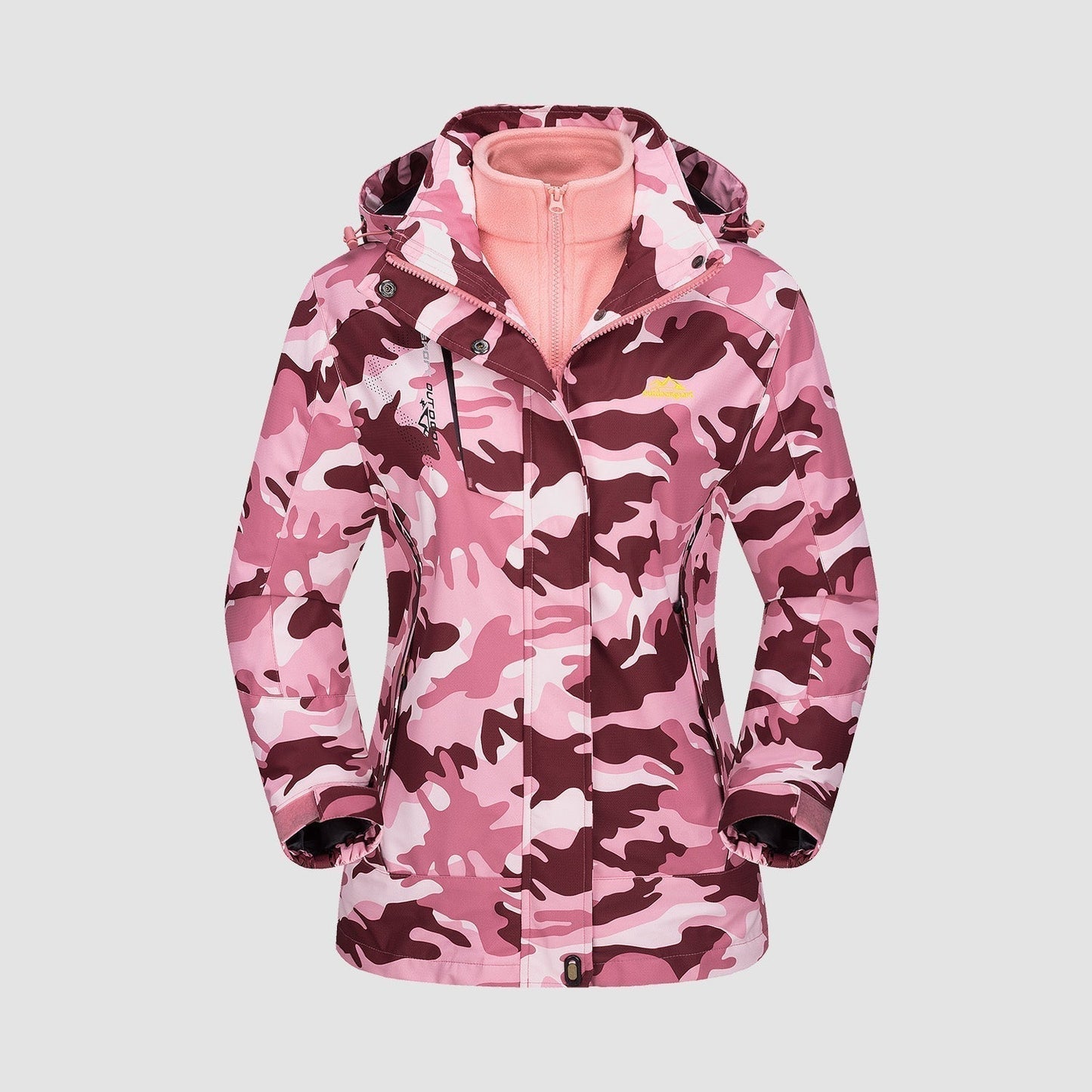 3-in-1 waterproof winter coat, fleece-lined, two-piece suit, ski and hiking jacket with hood