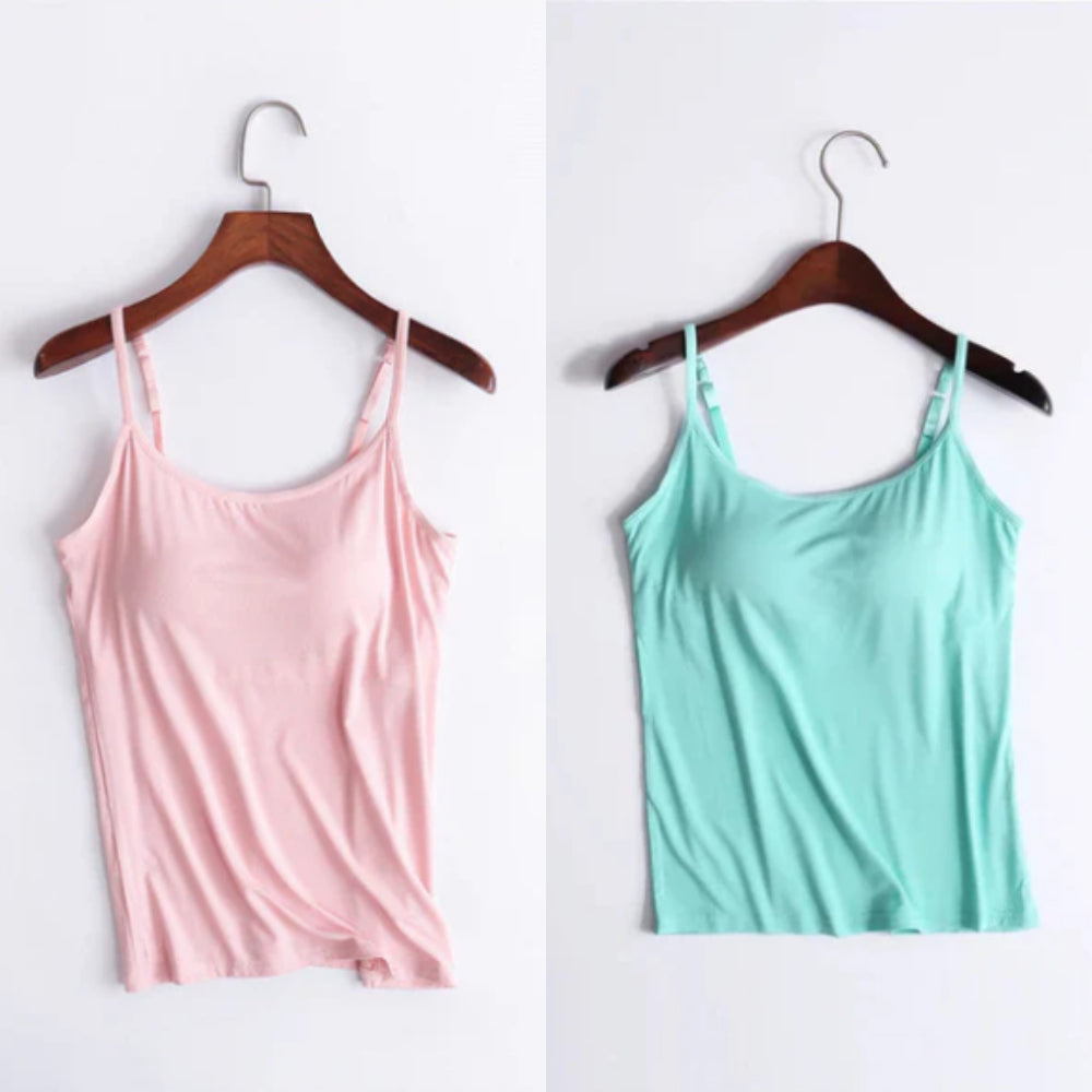 🔥Last days sale 🔥- Buy 1 get 1 free🔥Loose-fitting tank top with built-in bra