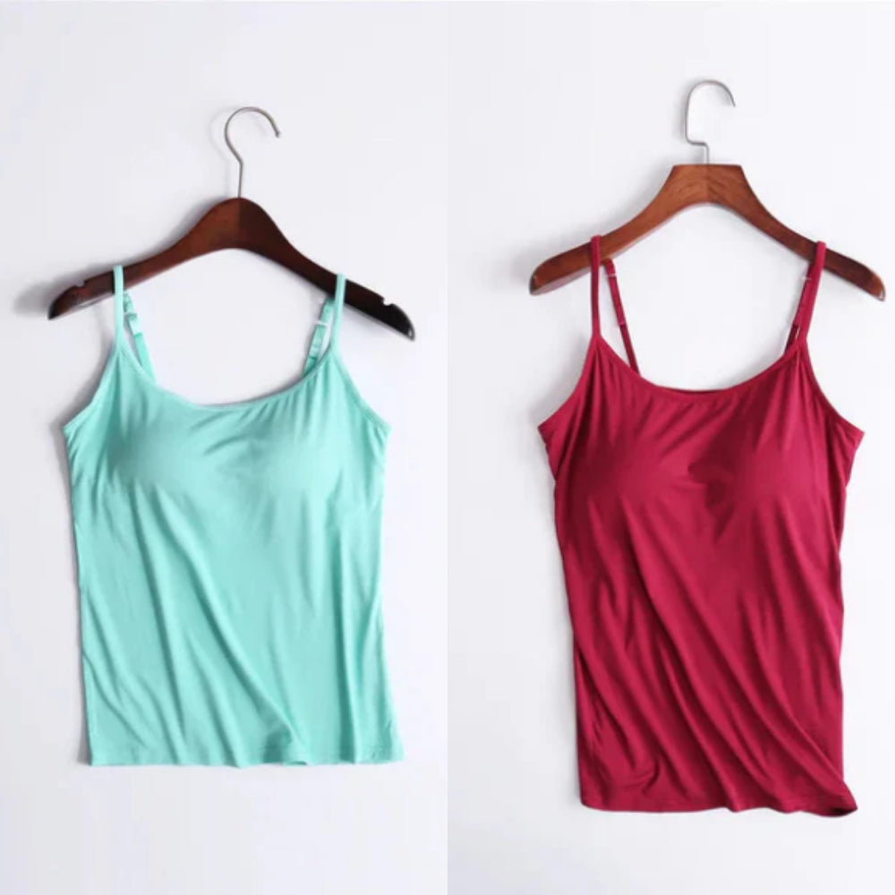 🔥Last days sale 🔥- Buy 1 get 1 free🔥Loose-fitting tank top with built-in bra