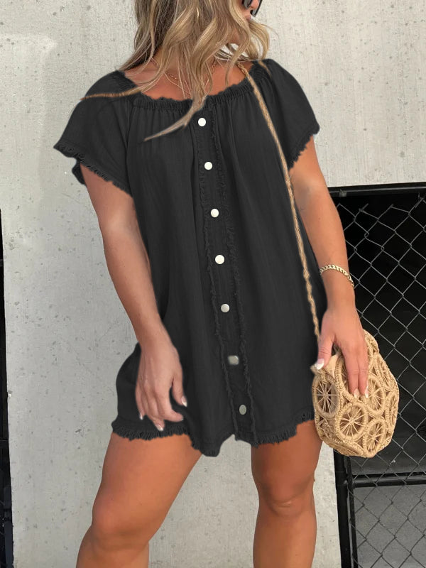 🔥HOT SALE💝Short Sleeve Casual Denim Dress(57% OFF)