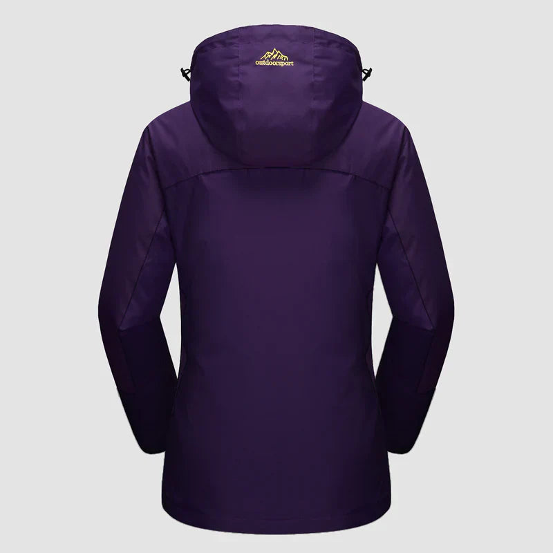 3-in-1 waterproof winter coat, fleece-lined, two-piece suit, ski and hiking jacket with hood