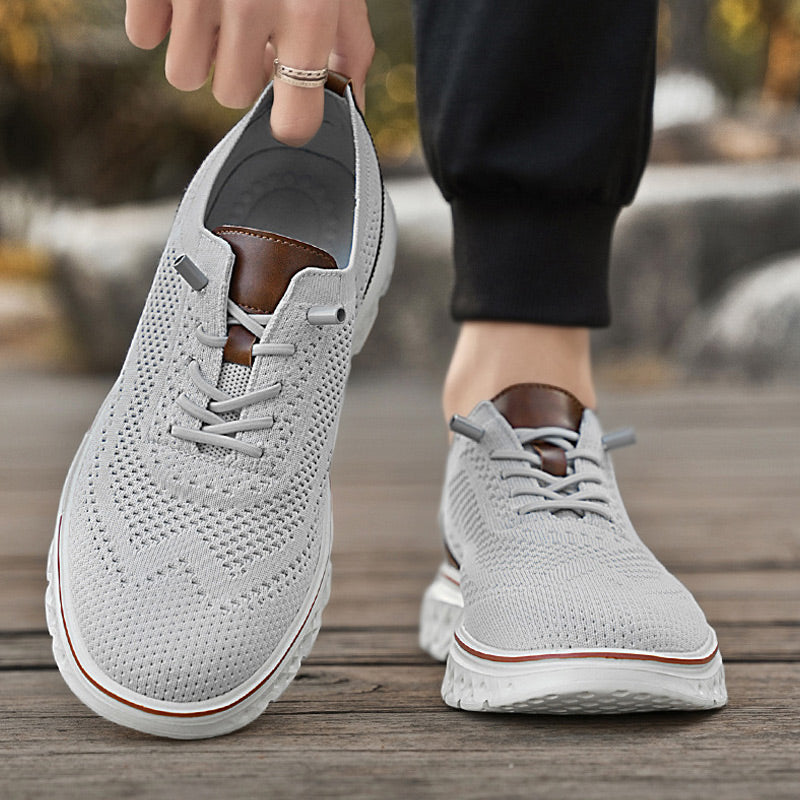 Men’s Breathable Lightweight Knit Patchwork Sneakers