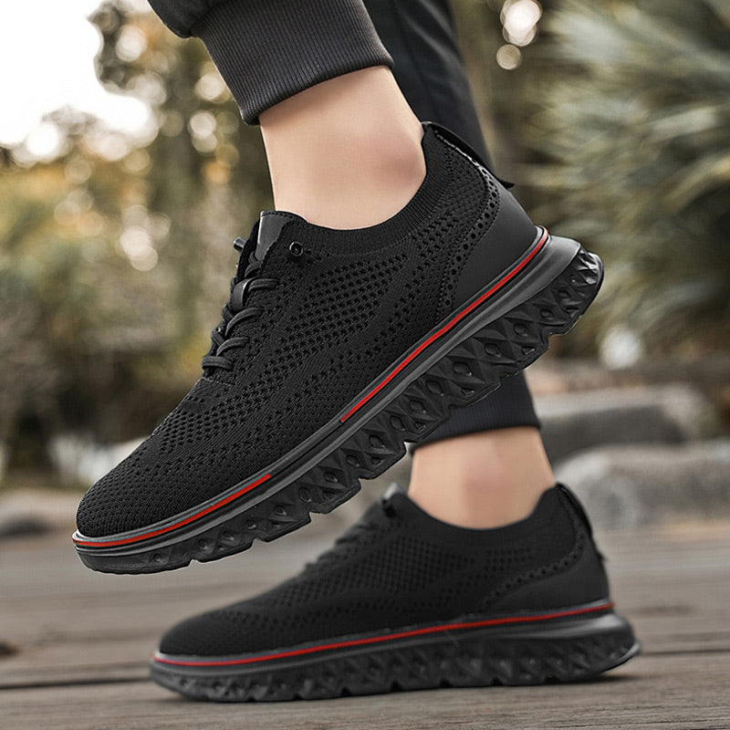 Men’s Breathable Lightweight Knit Patchwork Sneakers