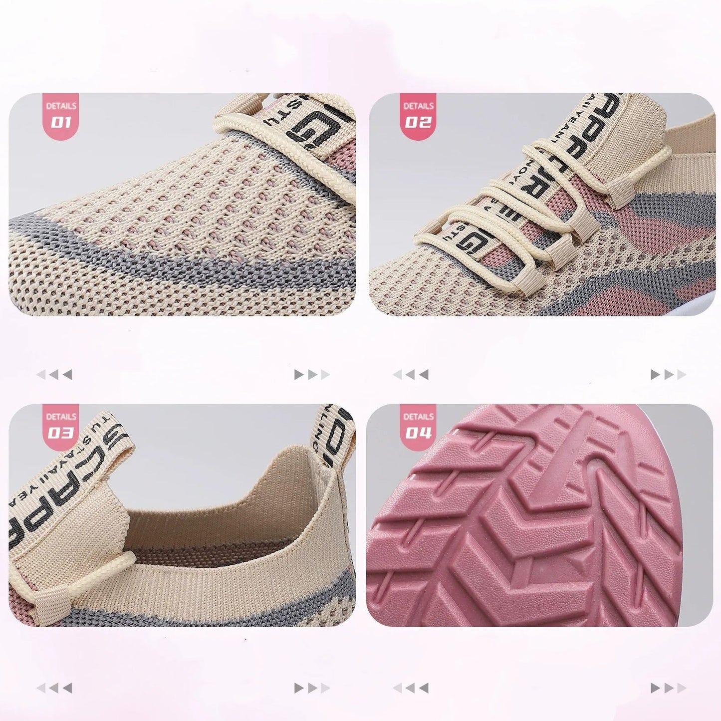 Casual lace-up running shoes for women