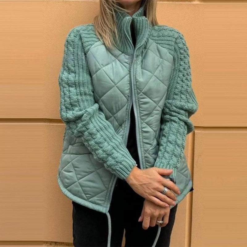 Women's Knit Patchwork Puffy Jacket