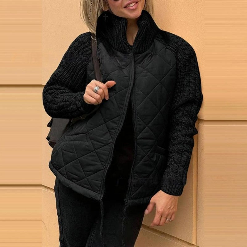 Women's Knit Patchwork Puffy Jacket