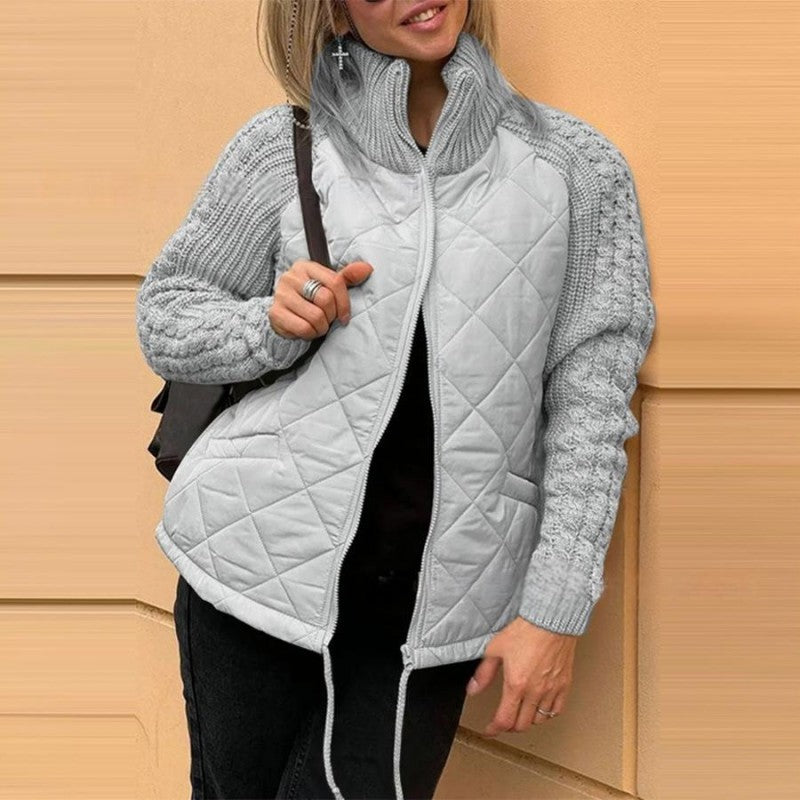 Women's Knit Patchwork Puffy Jacket