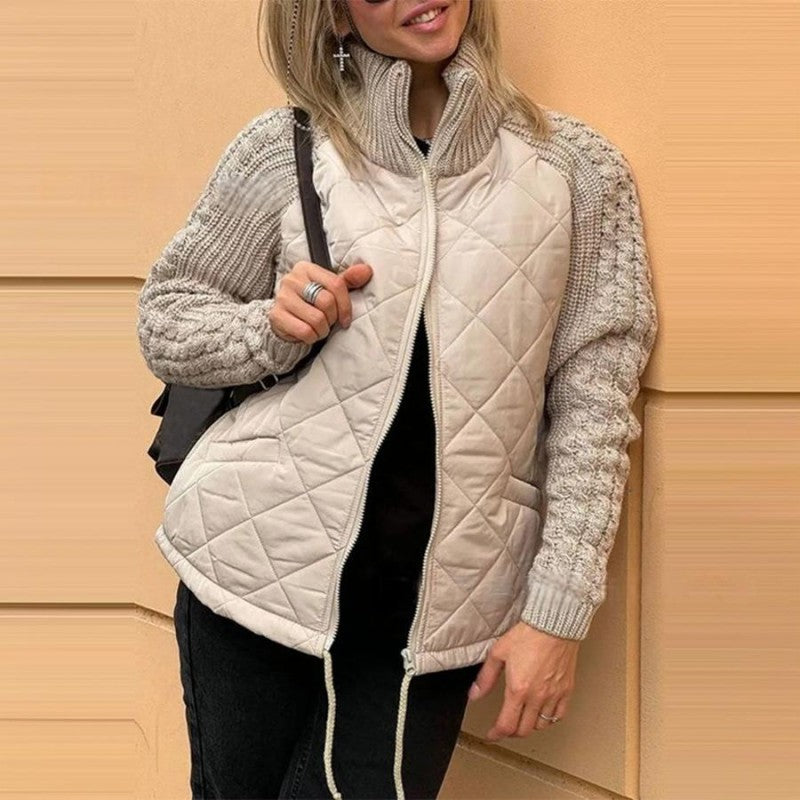 Women's Knit Patchwork Puffy Jacket