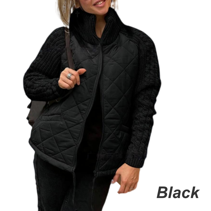 Women's Knit Patchwork Puffy Jacket