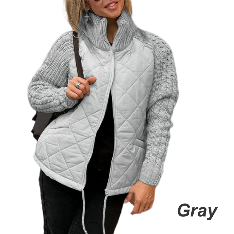 Women's Knit Patchwork Puffy Jacket