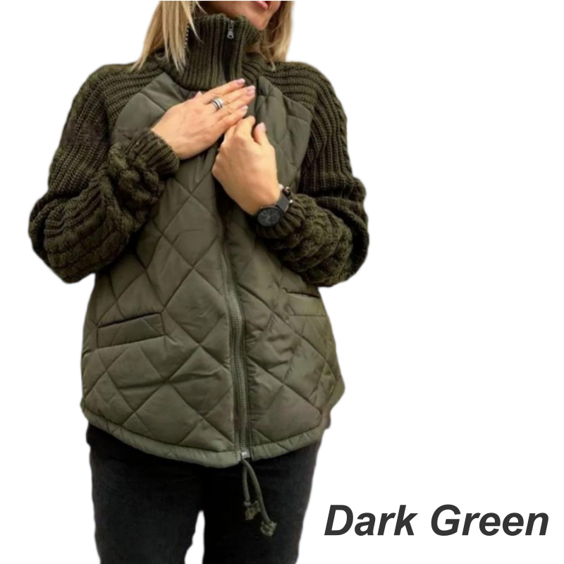 Women's Knit Patchwork Puffy Jacket