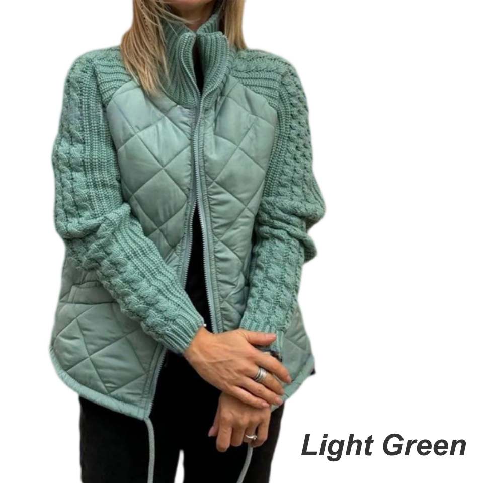 Women's Knit Patchwork Puffy Jacket
