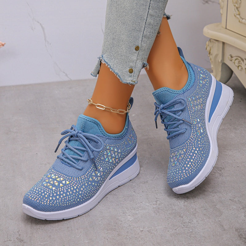 Rhinestones-Embellished Breathable Mesh Sneakers(50% OFF)