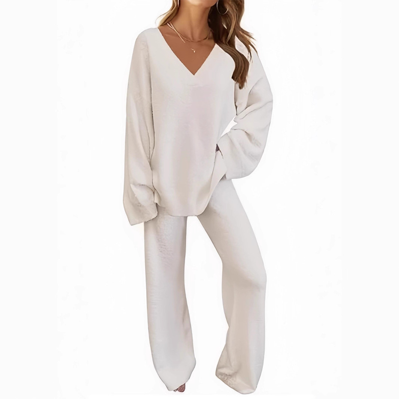 💜 LAST DAY PROMOTION - 50%OFF 💜Women's V-Neck Long Sleeve Sweater & Pants Set