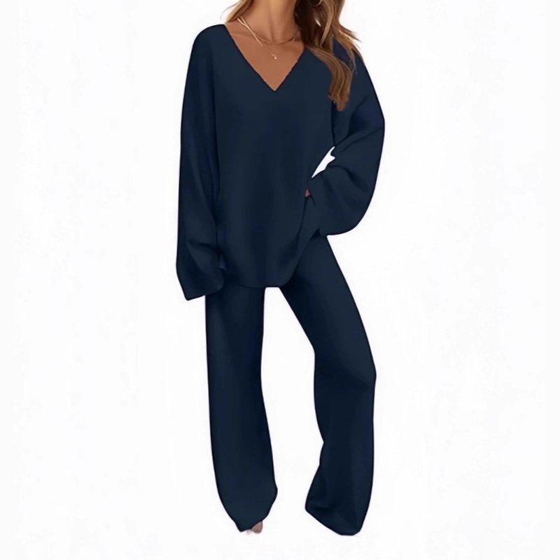💜 LAST DAY PROMOTION - 50%OFF 💜Women's V-Neck Long Sleeve Sweater & Pants Set