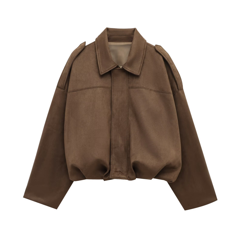 🧥 50% OFF NOW! ✨ Women's Suede-Like Cropped Bomber Jacket – Soft Fabric, Modern Silhouette & Versatile Style 👜
