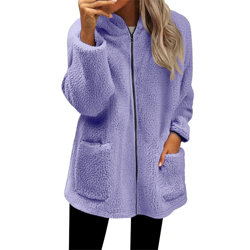Women's Casual Warm Hooded Zipper Jacket