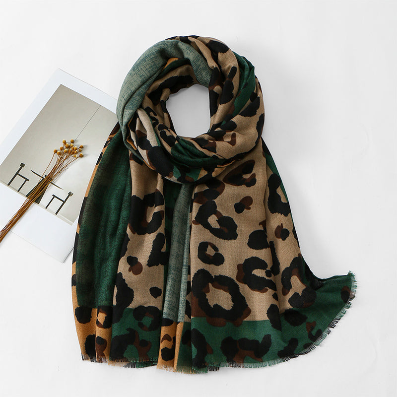 Versatile Lightweight Leopard Print Shawl Scarf