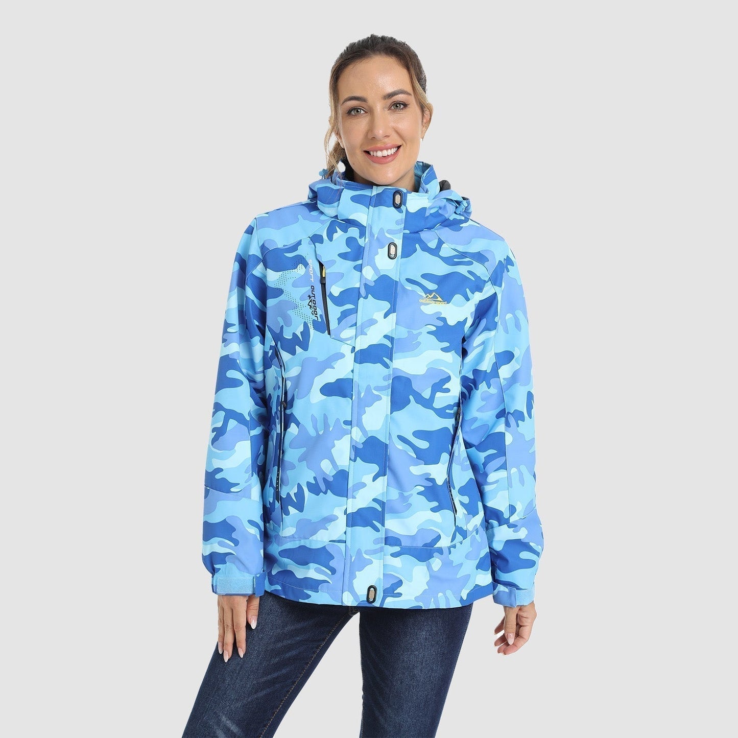 3-in-1 waterproof winter coat, fleece-lined, two-piece suit, ski and hiking jacket with hood
