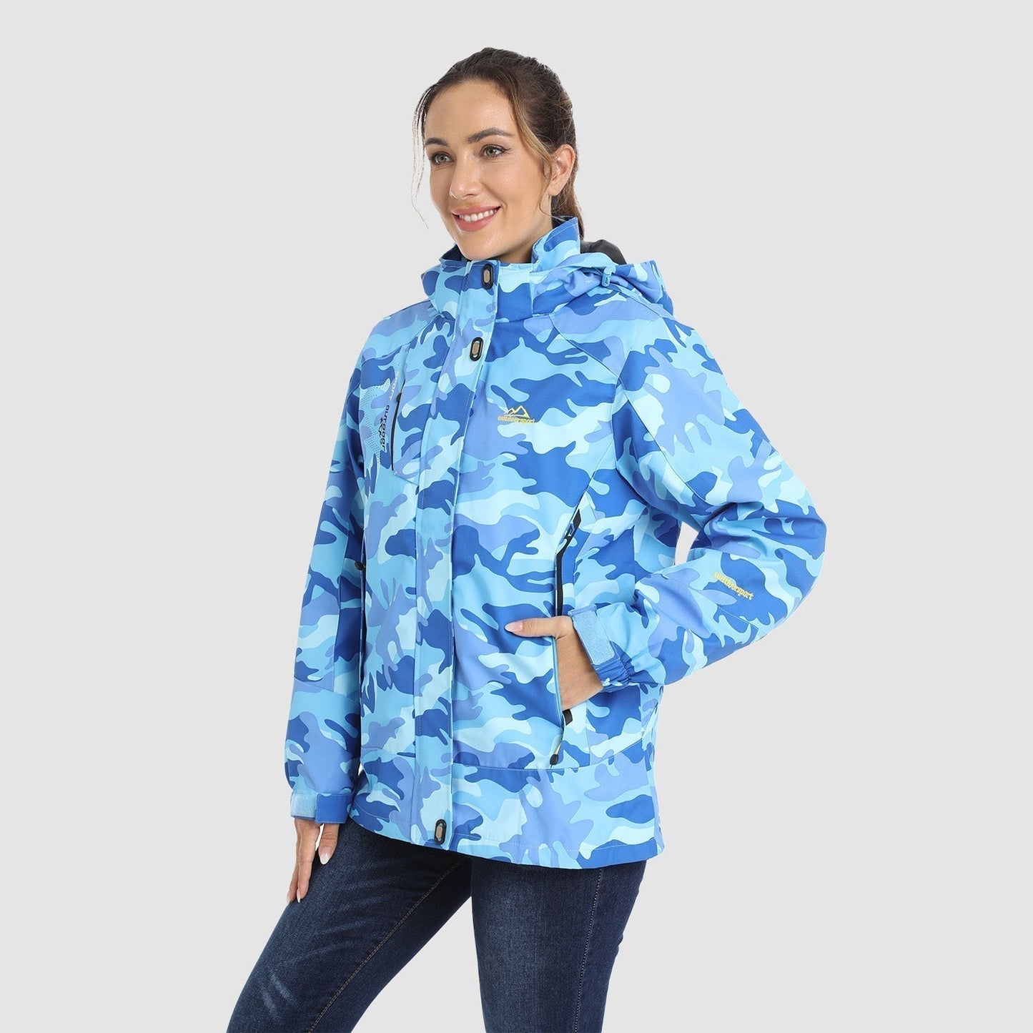 3-in-1 waterproof winter coat, fleece-lined, two-piece suit, ski and hiking jacket with hood