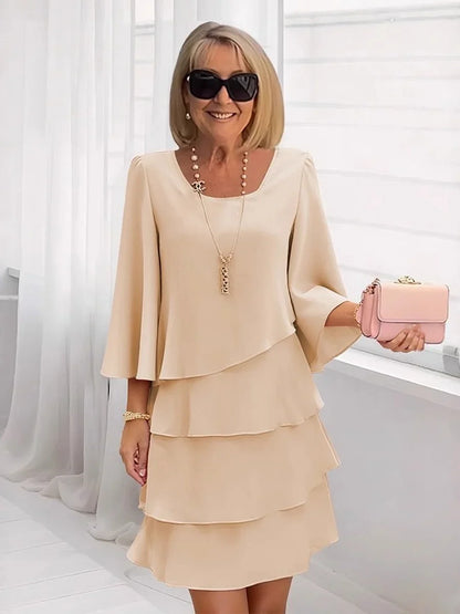 💃LAST DAY SAEL 60% OFF!!✨Women's Tiered Ruffle Dress with Flared Sleeves