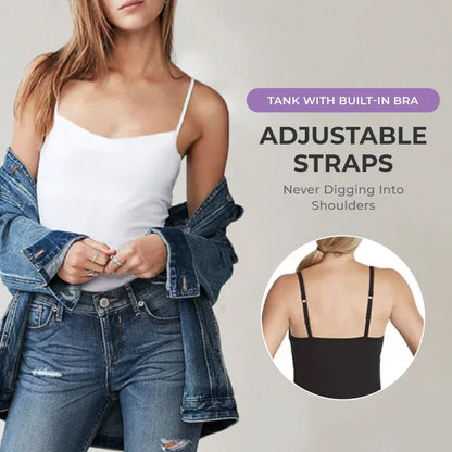 🔥Last days sale 🔥- Buy 1 get 1 free🔥Loose-fitting tank top with built-in bra