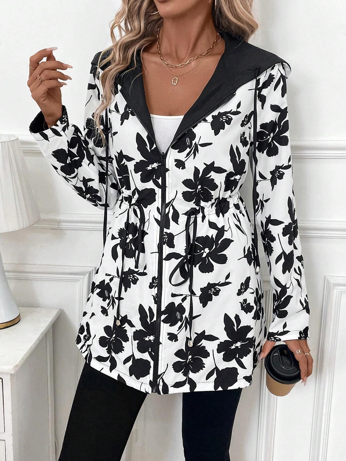 Hooded Reversible Leopard Print Coat