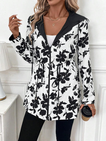 Hooded Reversible Leopard Print Coat