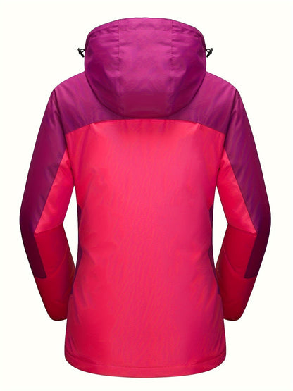 3-in-1 waterproof winter coat, fleece-lined, two-piece suit, ski and hiking jacket with hood