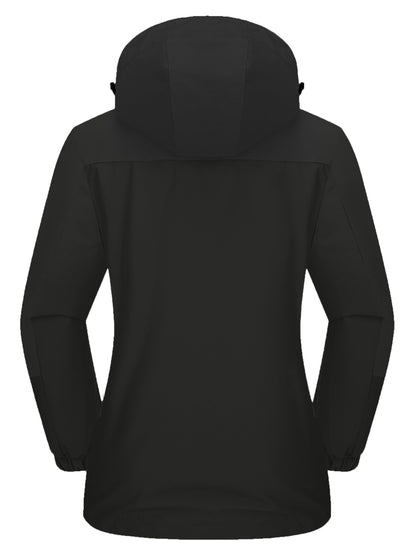 3-in-1 waterproof winter coat, fleece-lined, two-piece suit, ski and hiking jacket with hood