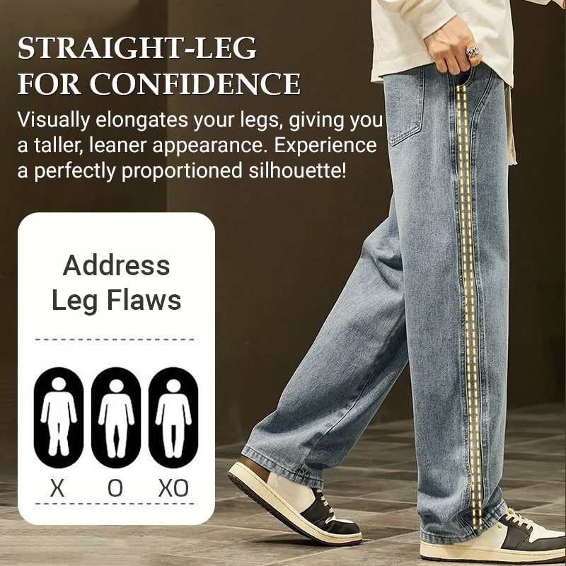Men's Loose Straight Jeans👖（Free Belt ⏳）