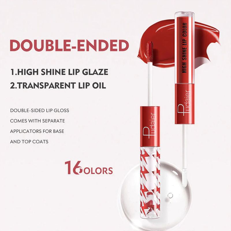 16 Colors Double Ended Highlighting Lip Gloss - High-shine Long-lasting✨