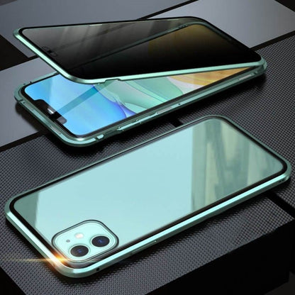 Magnetic iPhone case with privacy glass and metal