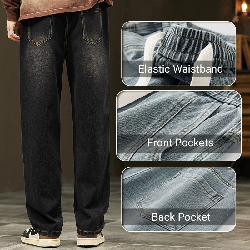 Men's Loose Straight Jeans👖（Free Belt ⏳）