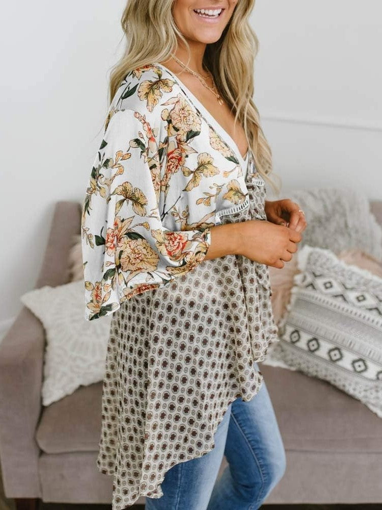 💐2026 SPRING SALE - 60% OFF!🌸Women's Floral Kimono Ruffle Sleeve Tie Cardigans Flowy Boho Loose Cover Ups