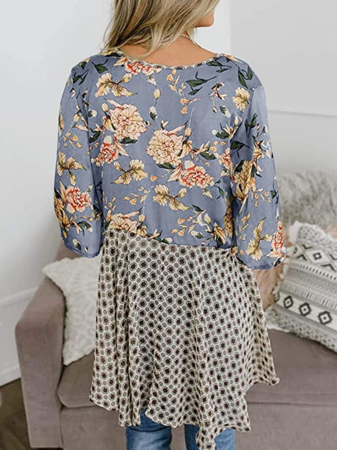 💐2026 SPRING SALE - 60% OFF!🌸Women's Floral Kimono Ruffle Sleeve Tie Cardigans Flowy Boho Loose Cover Ups