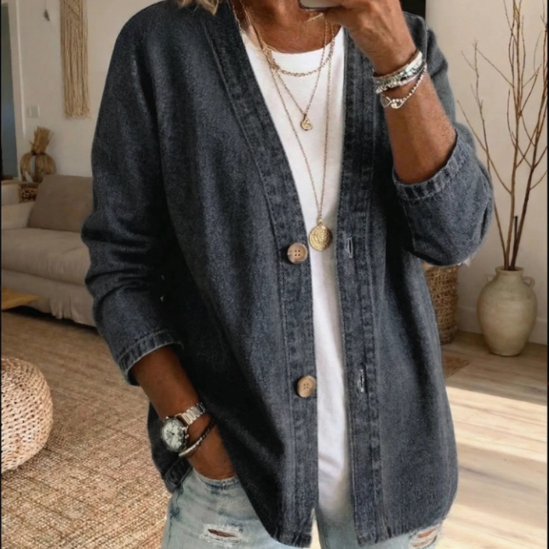 🎁New Arrival 50% OFF💥Women's Classic Button Front Denim Jacket🧥
