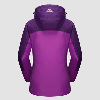 3-in-1 waterproof winter coat, fleece-lined, two-piece suit, ski and hiking jacket with hood