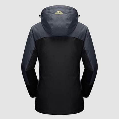 3-in-1 waterproof winter coat, fleece-lined, two-piece suit, ski and hiking jacket with hood