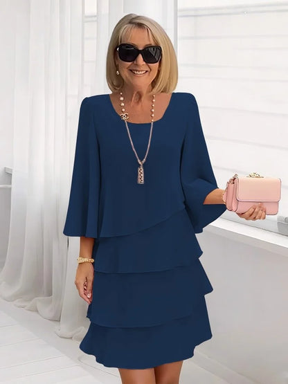 💃LAST DAY SAEL 60% OFF!!✨Women's Tiered Ruffle Dress with Flared Sleeves