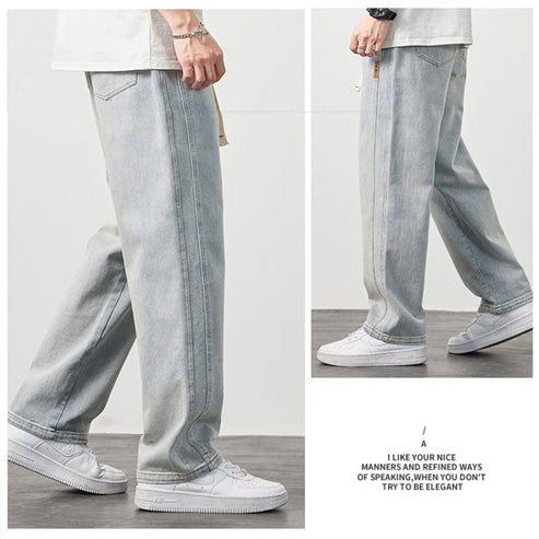Men's Loose Straight Jeans👖（Free Belt ⏳）