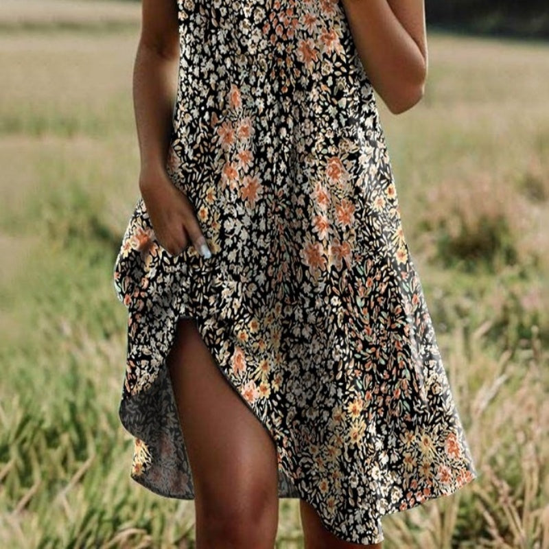 🥰2026 Hot Sale 50% OFF🥰Women's Stylish Printed Casual V-Neck Dress🌸 Effortless Summer Chic ☀️