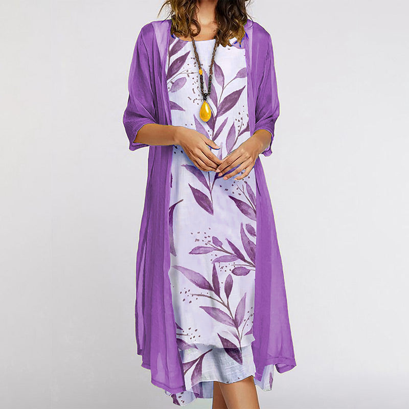2-Piece Set with Print - Dresses and Cardigan