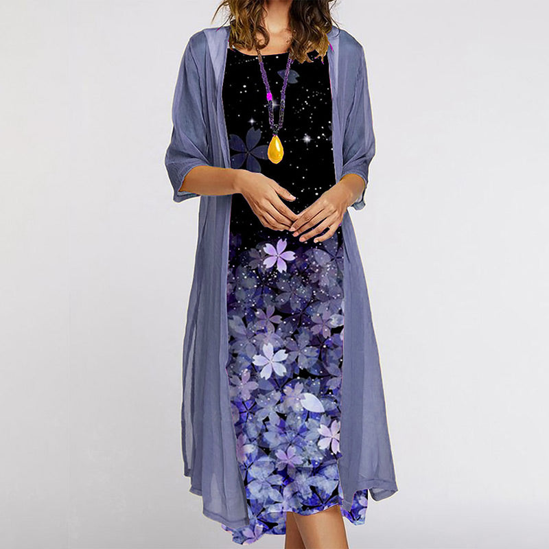 2-Piece Set with Print - Dresses and Cardigan