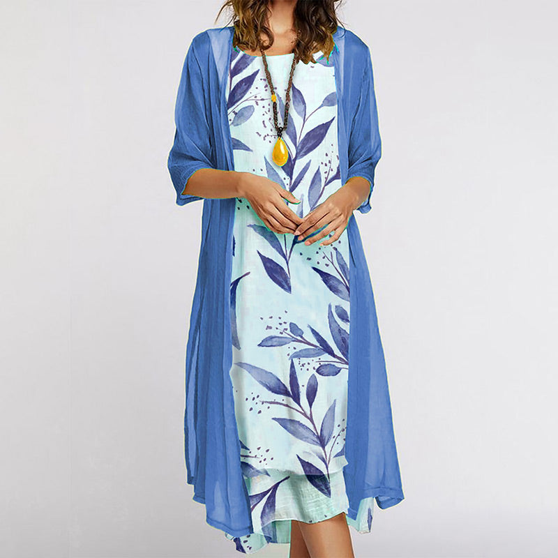 2-Piece Set with Print - Dresses and Cardigan