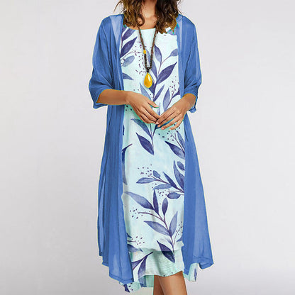 2-Piece Set with Print - Dresses and Cardigan
