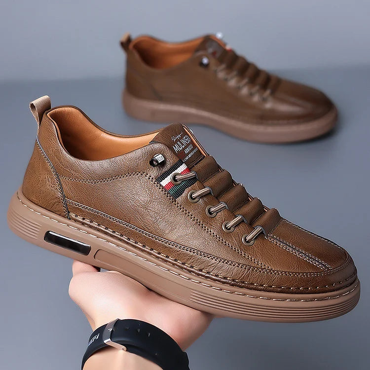 Italian handmade leather shoes, breathable casual shoes