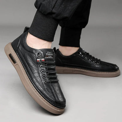 Italian handmade leather shoes, breathable casual shoes