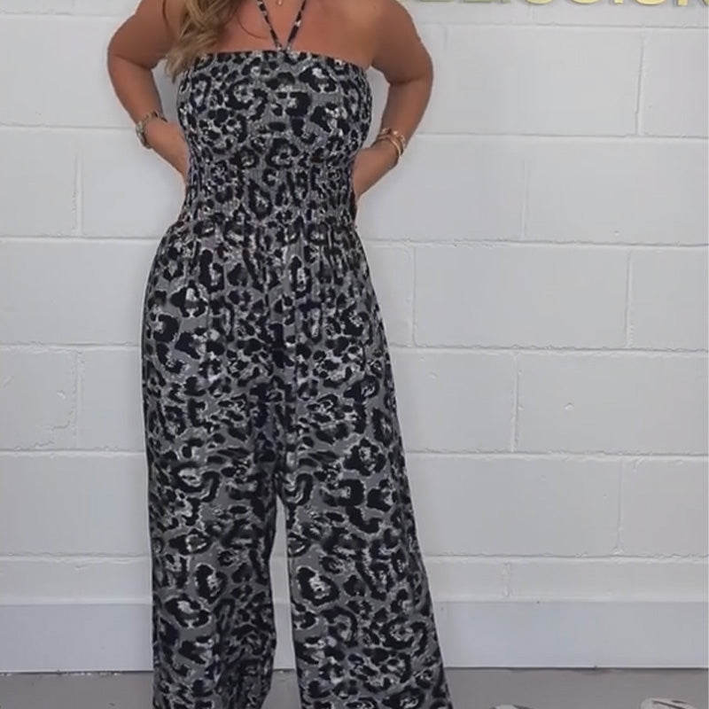 ⏳Last Day Sale 49% OFF🔥👖Women's Stylish Leopard Print Loose Jumpsuit